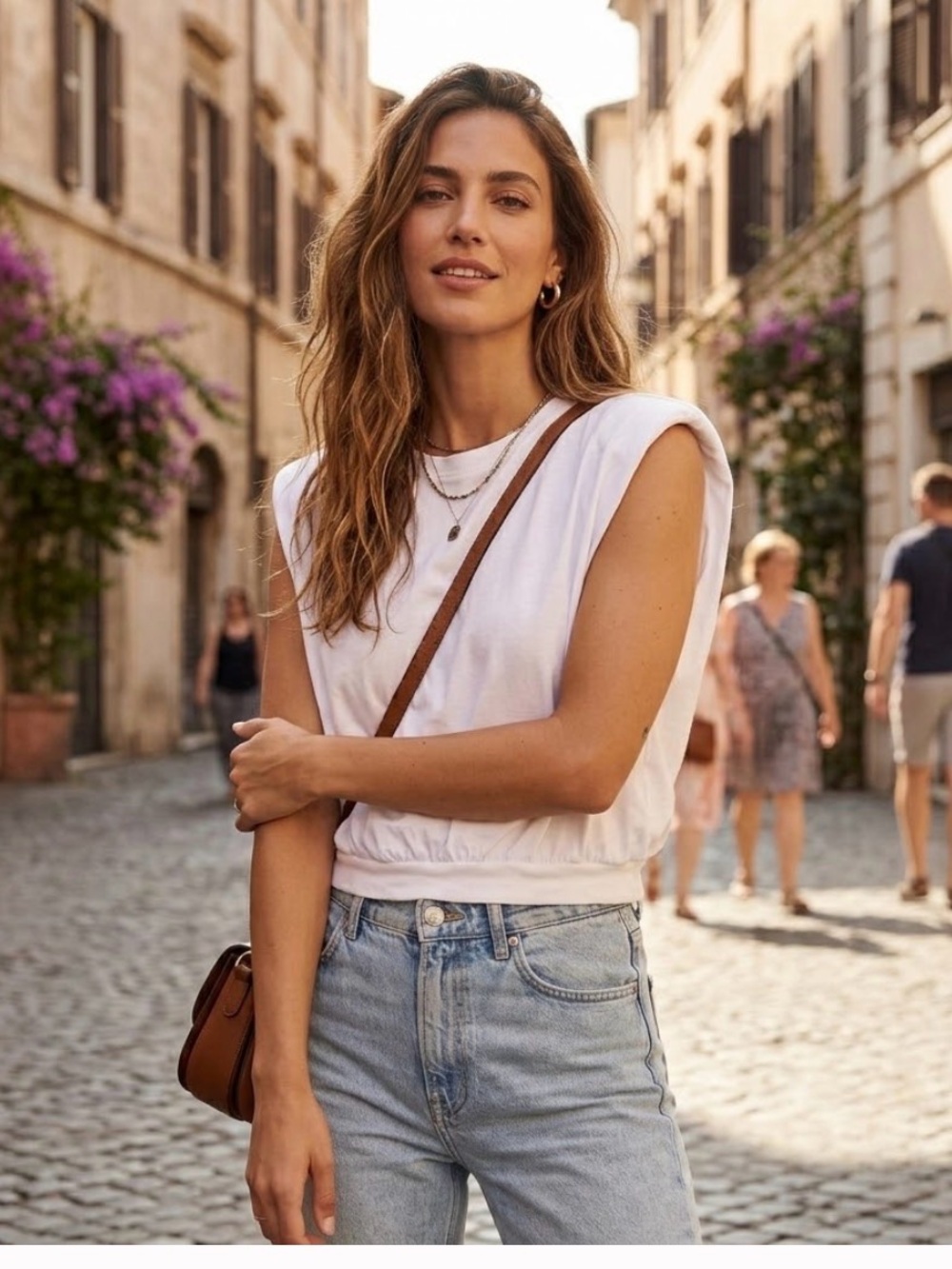 ZARA White Muscle Tee Crop Top 🤍 Size S